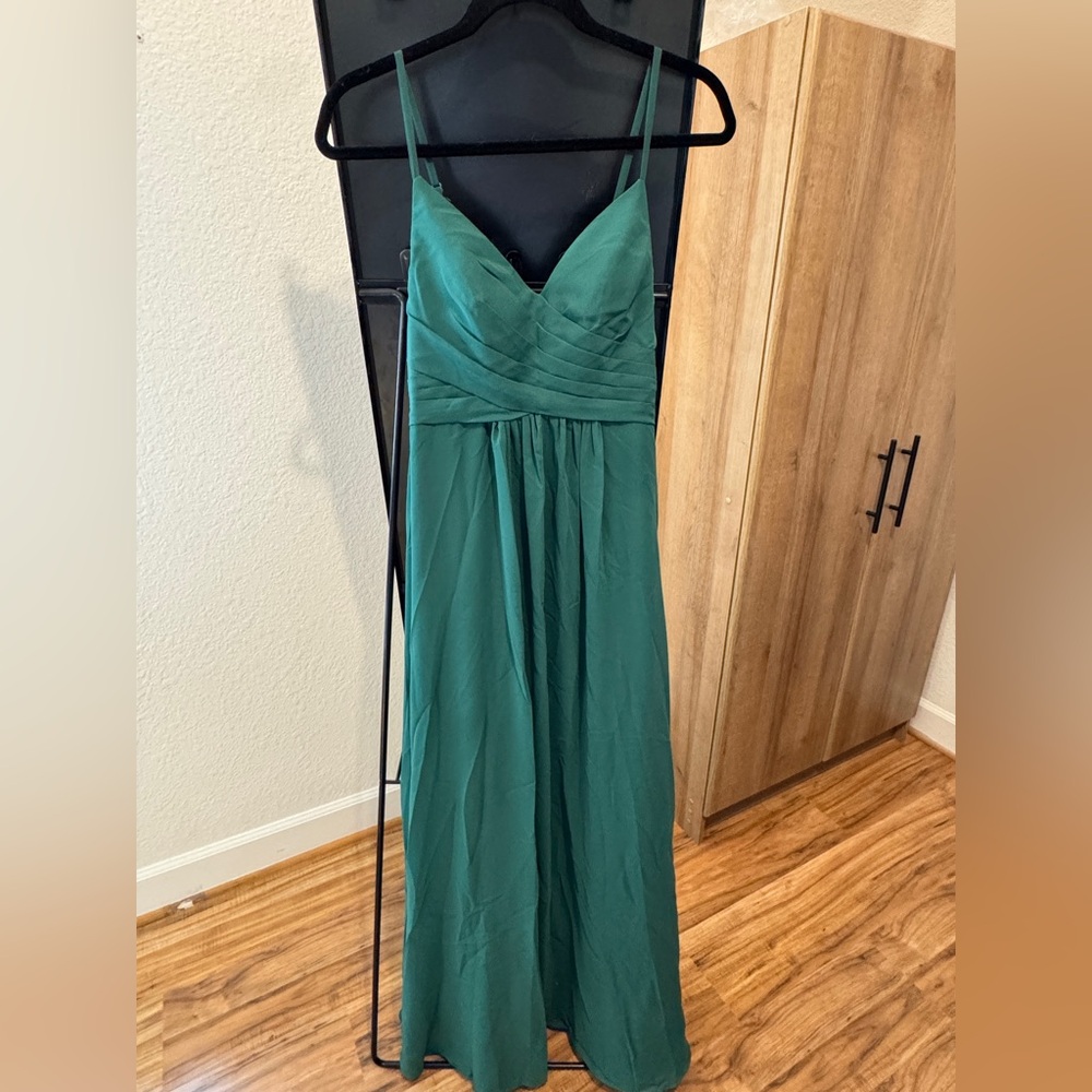 JJs House Azazie Elegant Green Evening/Bridesmaid Dress